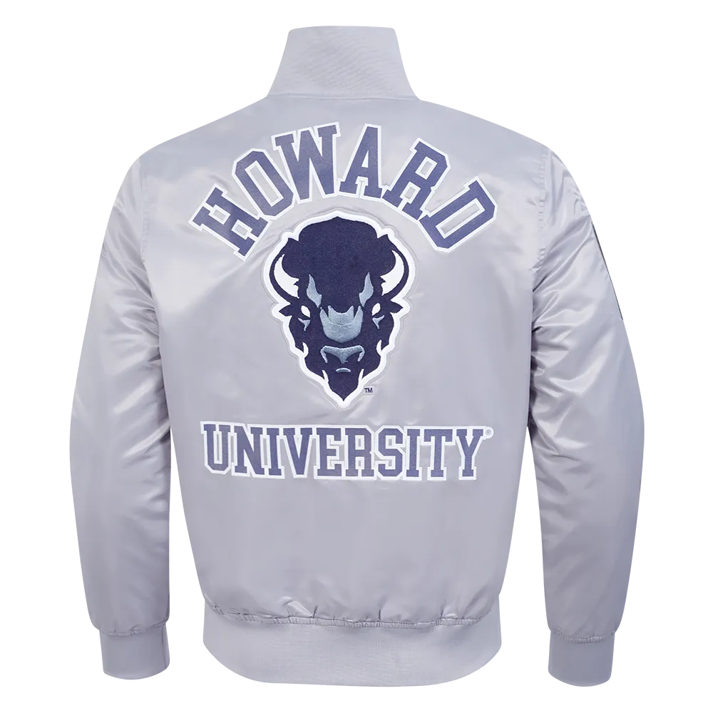 HOWARD UNIVERSITY CLASSIC SATIN JACKET (SILVER)