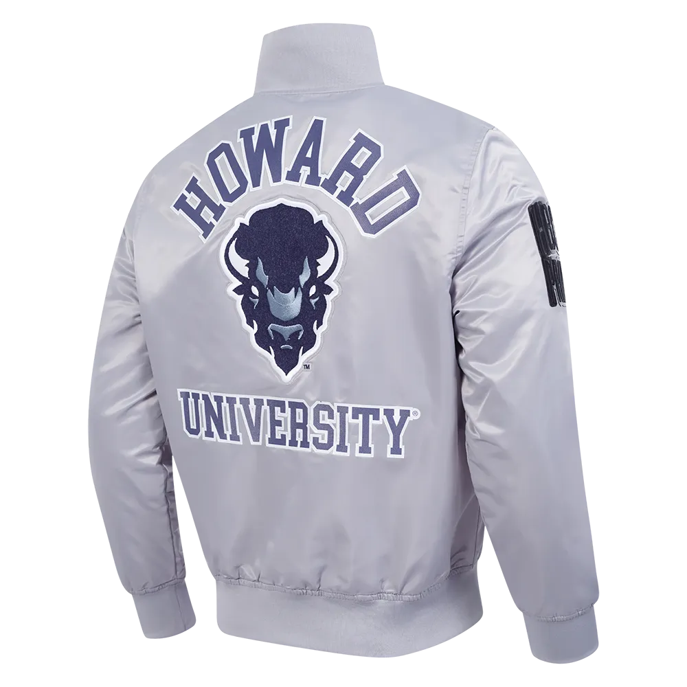 HOWARD UNIVERSITY CLASSIC SATIN JACKET (SILVER)