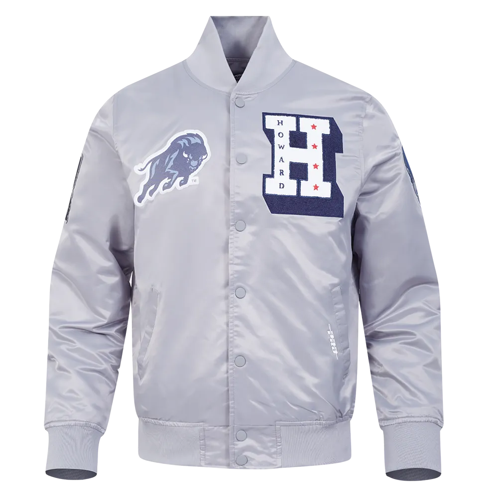 HOWARD UNIVERSITY CLASSIC SATIN JACKET (SILVER)
