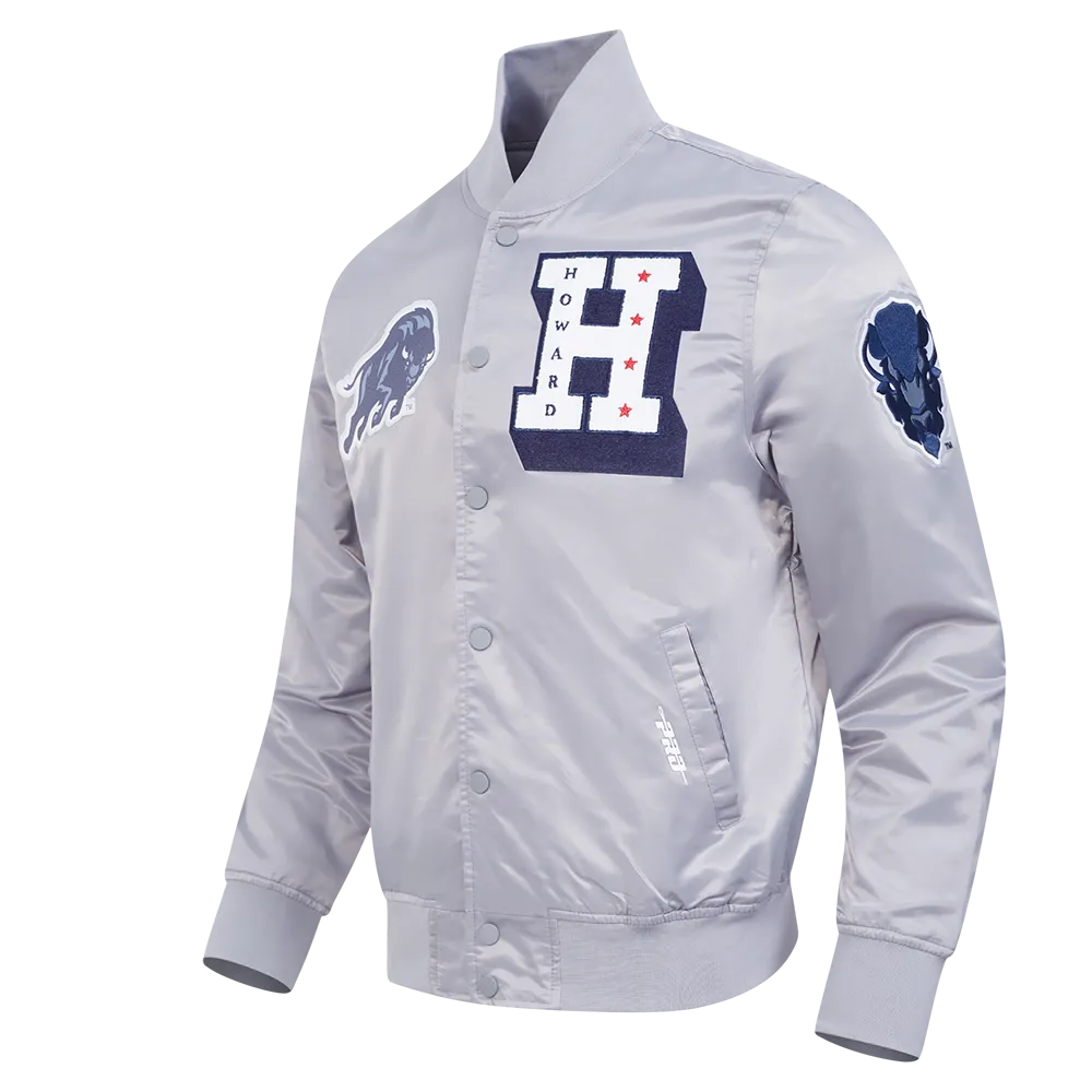HOWARD UNIVERSITY CLASSIC SATIN JACKET (SILVER)