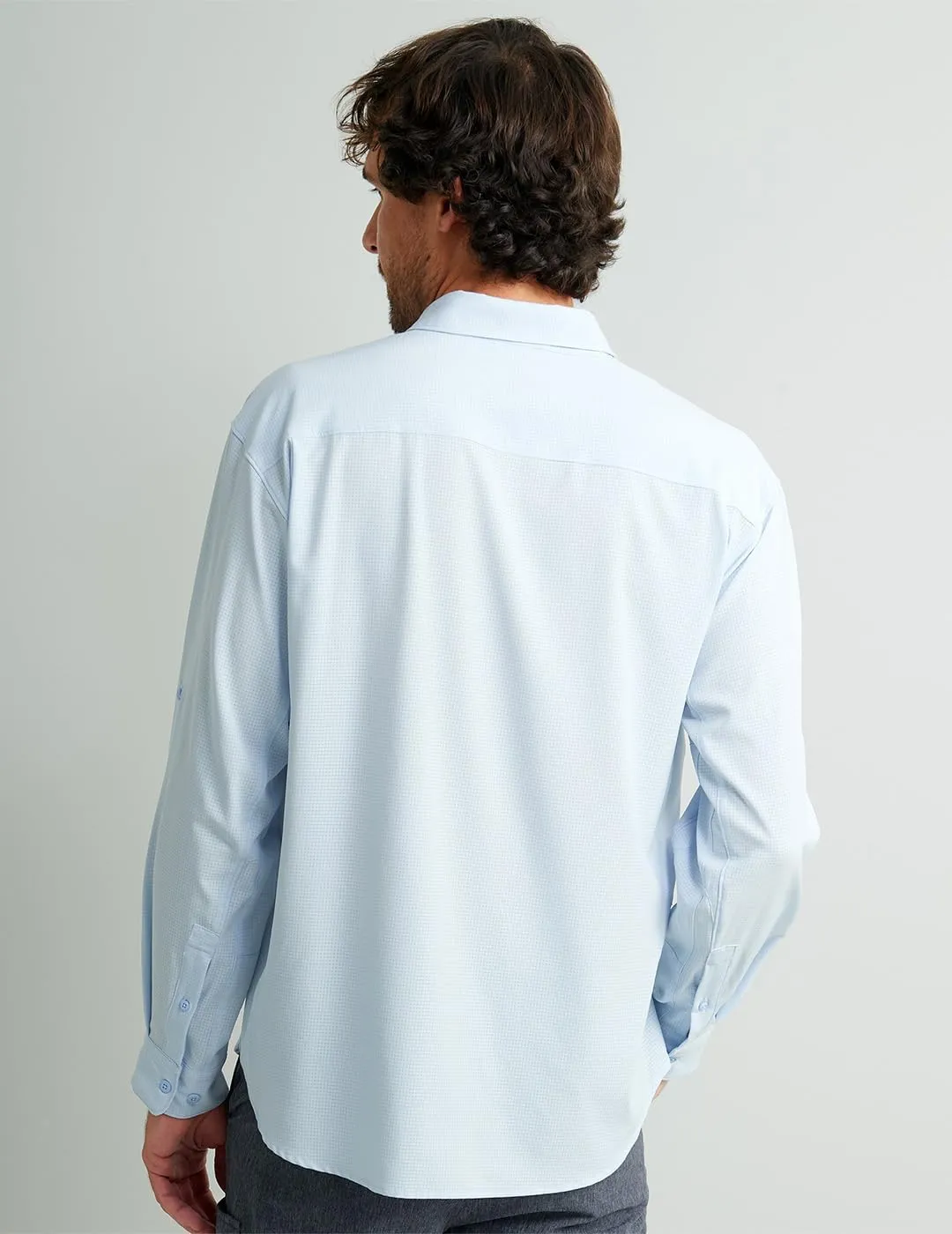 HUK Men's A1a Woven, Performance Long Sleeve Button