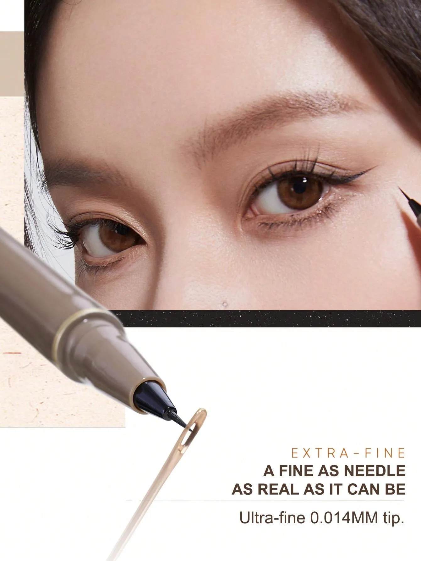 JUDYDOLL JUDYDOLL Slim Liquid Eyeliner 400mg, Brown, Ultra-Fine, Quick-Drying, Waterproof And Smudge-Proof Pen