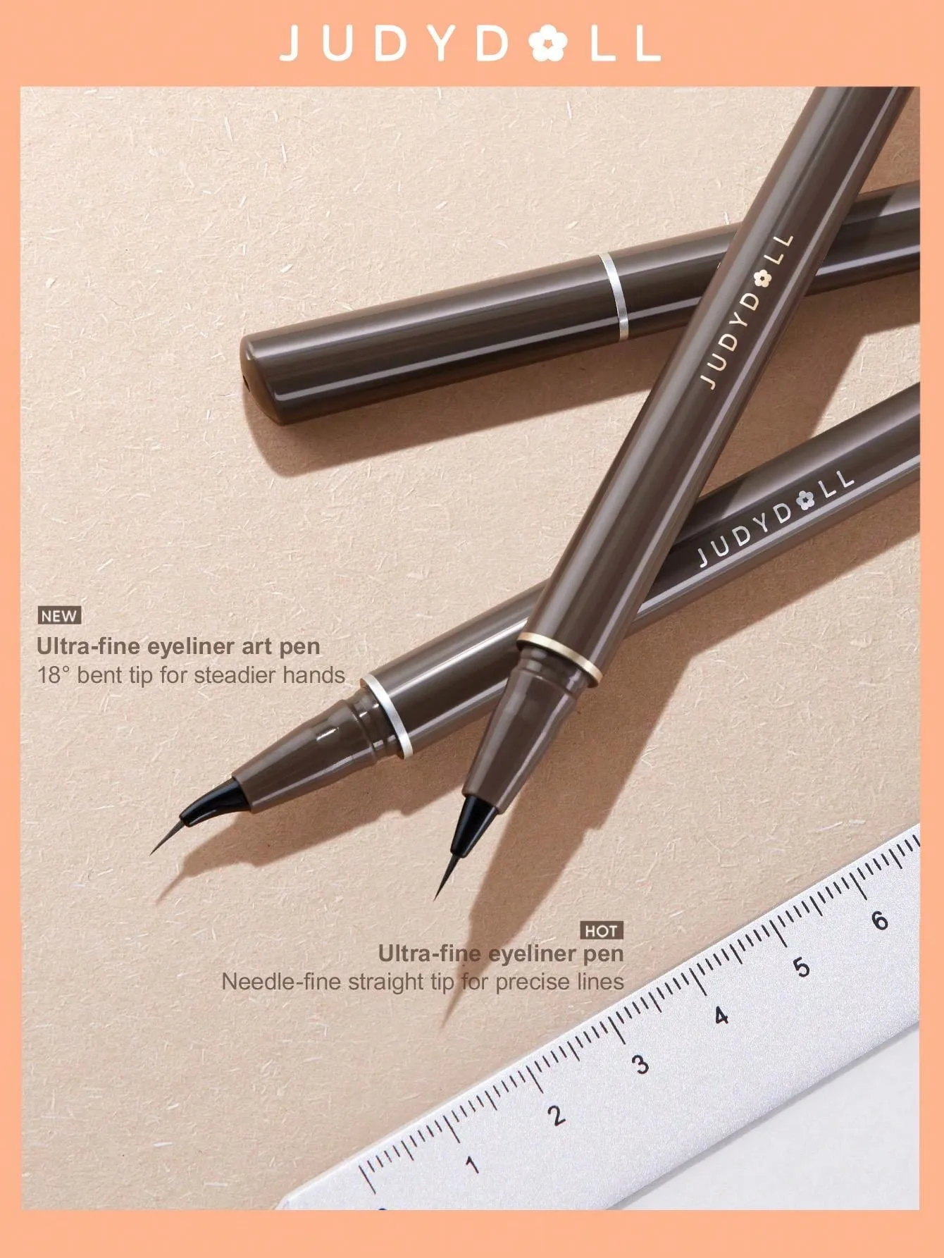 JUDYDOLL JUDYDOLL Slim Liquid Eyeliner 400mg, Brown, Ultra-Fine, Quick-Drying, Waterproof And Smudge-Proof Pen