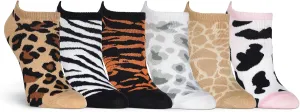 K. Bell Women's Fun Animal Low Cut Socks-6 Pairs-Cool & Cute Novelty Fashion No Show Gifts