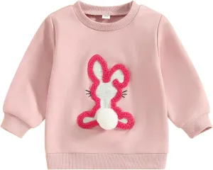 Kayotuas Toddler Girl Valentines Shirt Fuzzy Embroidered Letters Heart Sweatshirt Long Sleeve Crewneck Pullover Sweater Tops