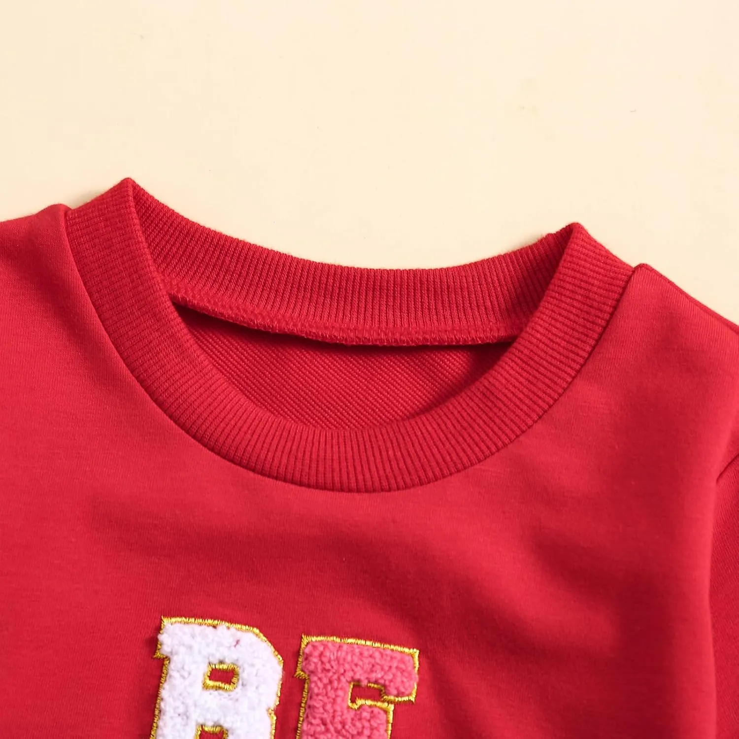 Kayotuas Toddler Girl Valentines Shirt Fuzzy Embroidered Letters Heart Sweatshirt Long Sleeve Crewneck Pullover Sweater Tops