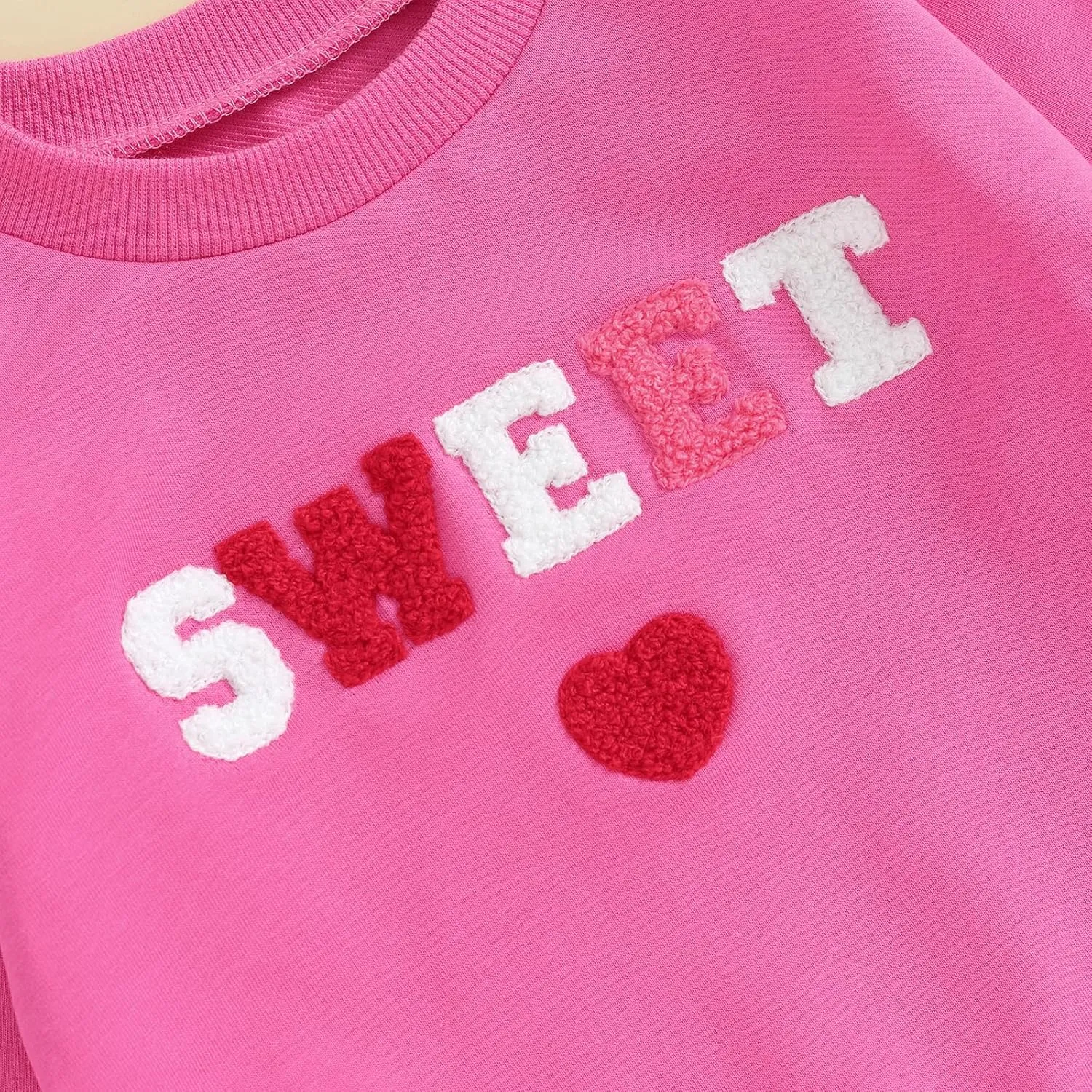 Kayotuas Toddler Girl Valentines Shirt Fuzzy Embroidered Letters Heart Sweatshirt Long Sleeve Crewneck Pullover Sweater Tops