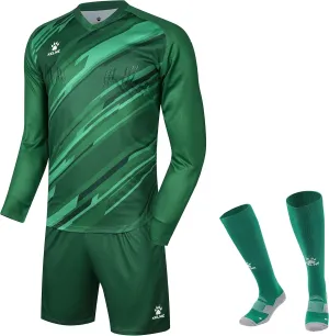 KELME Soccer Goalkeeper Jersey Pro Set Uniform - Padded Goalkeeper Shirt Shorts Socks - Men's Goalie Jersey Adults Kids