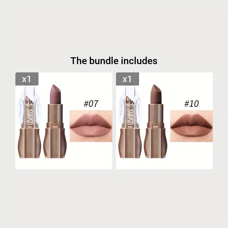 Kissable Colors: 12 Matte Long-Lasting Lipsticks