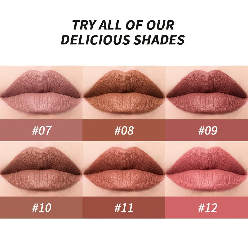Kissable Colors: 12 Matte Long-Lasting Lipsticks