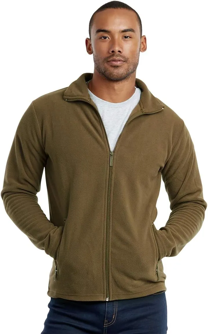 Knocker Men's Polar Fleece Zip Up Long Sleeve Jacket