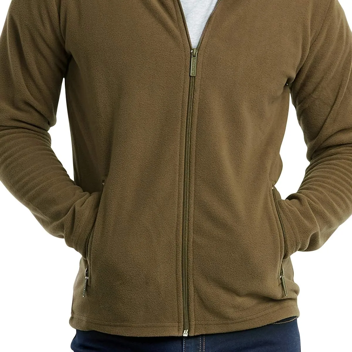 Knocker Men's Polar Fleece Zip Up Long Sleeve Jacket