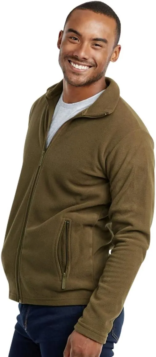 Knocker Men's Polar Fleece Zip Up Long Sleeve Jacket