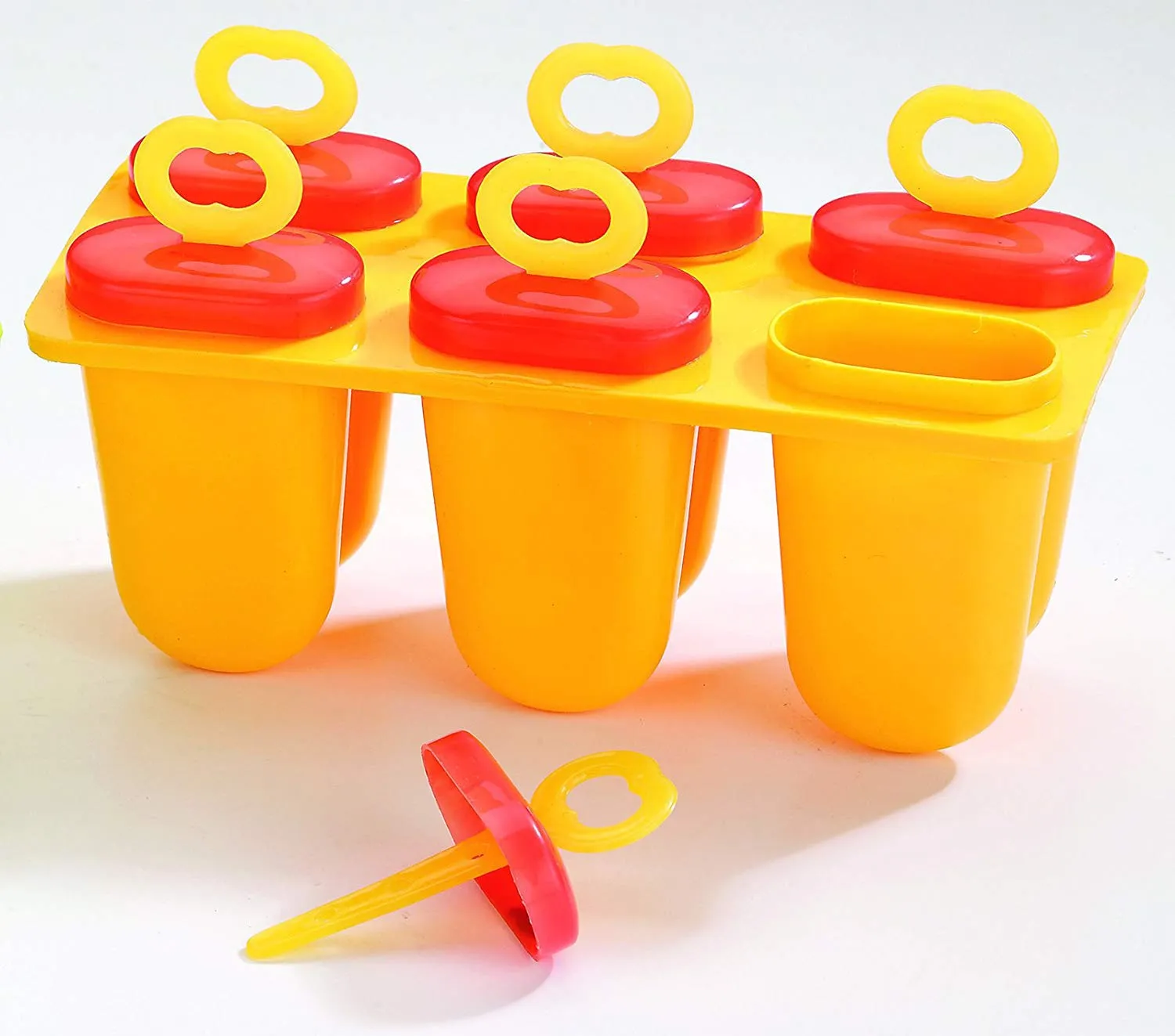 Kuber Industries Plastic Ice Candy Maker Kulfi Maker Moulds Set with 6 Cups (Multi) -CTKTC038131, Pack of 1