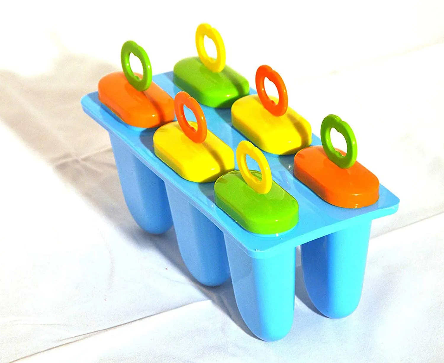 Kuber Industries Plastic Ice Candy Maker Kulfi Maker Moulds Set with 6 Cups (Multi) -CTKTC038131, Pack of 1
