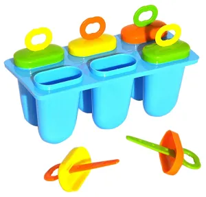 Kuber Industries Plastic Ice Candy Maker Kulfi Maker Moulds Set with 6 Cups (Multi) -CTKTC038131, Pack of 1
