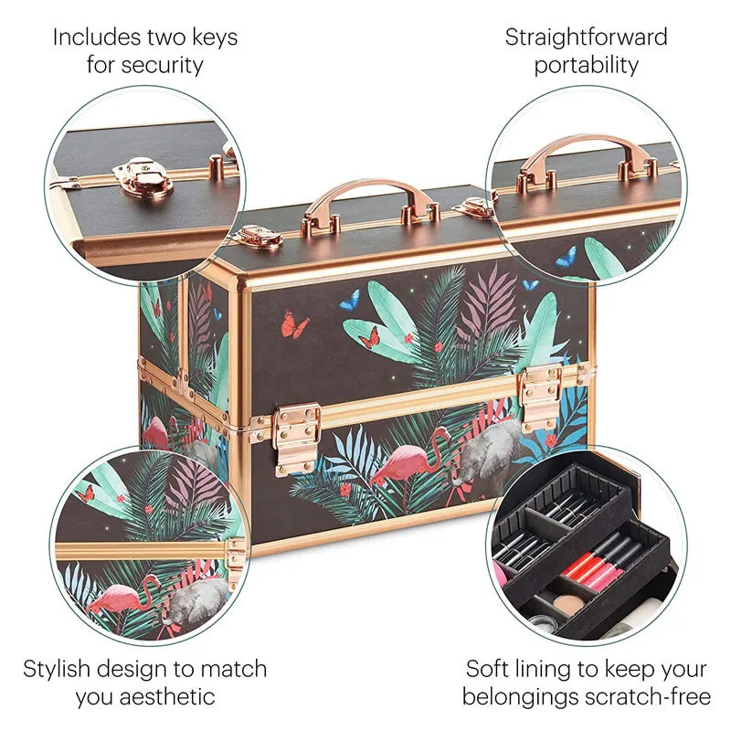 Large Stylish Nature Printed Professional Makeup Cosmetic Organizer -A2324