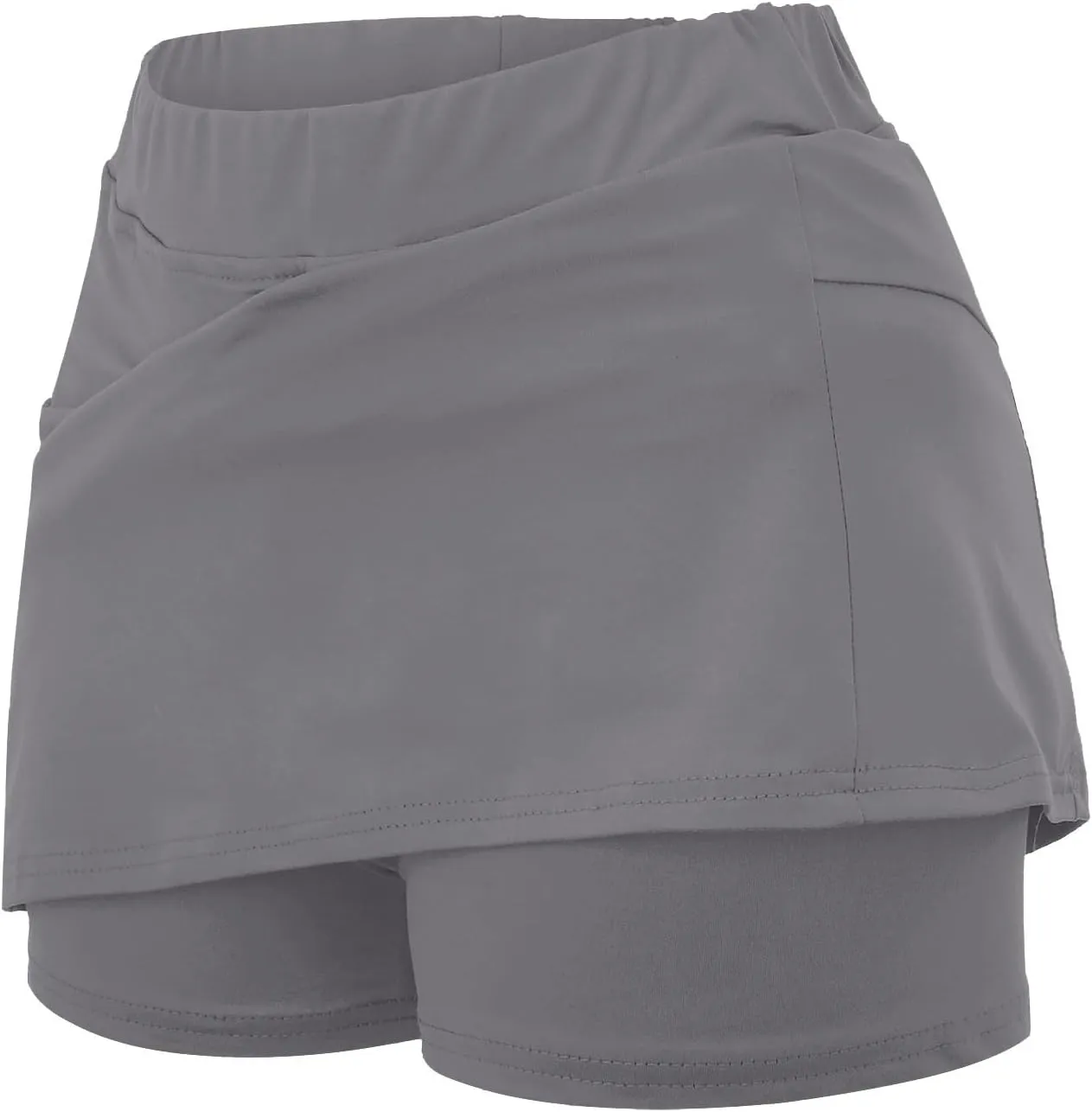 LCMTWX Lightweight High Waist Mid Waist Culottes Short Skirts Skinny Pants High Waisted Pleated Sports Skort with Pockets