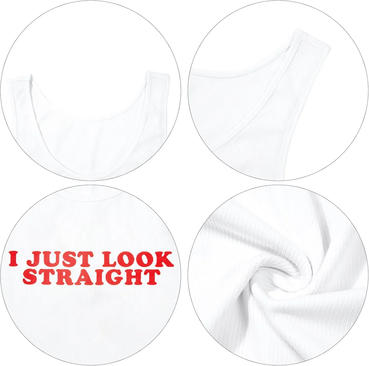 Lesbian Pride Tank Tops Women I Just Look Straight LGBT Gay Pride Month Crop Tanks Funny Lesbian Sleeveless Shirt
