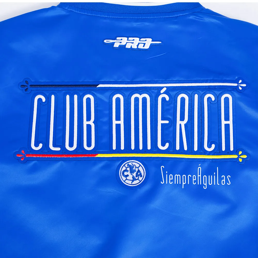 LIGA MX CLUB AMERICA STADIUM WOMEN'S RIB SATIN JACKET - V2 (ROYAL BLUE)