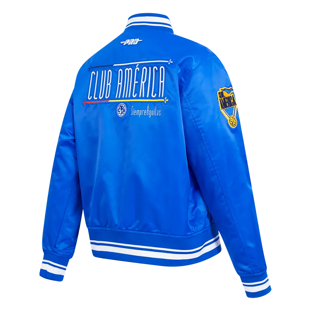 LIGA MX CLUB AMERICA STADIUM WOMEN'S RIB SATIN JACKET - V2 (ROYAL BLUE)