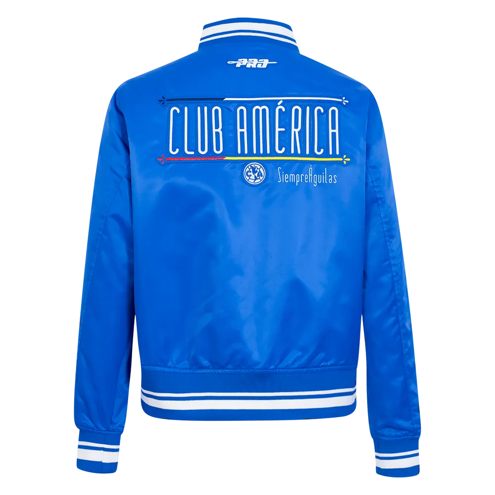 LIGA MX CLUB AMERICA STADIUM WOMEN'S RIB SATIN JACKET - V2 (ROYAL BLUE)