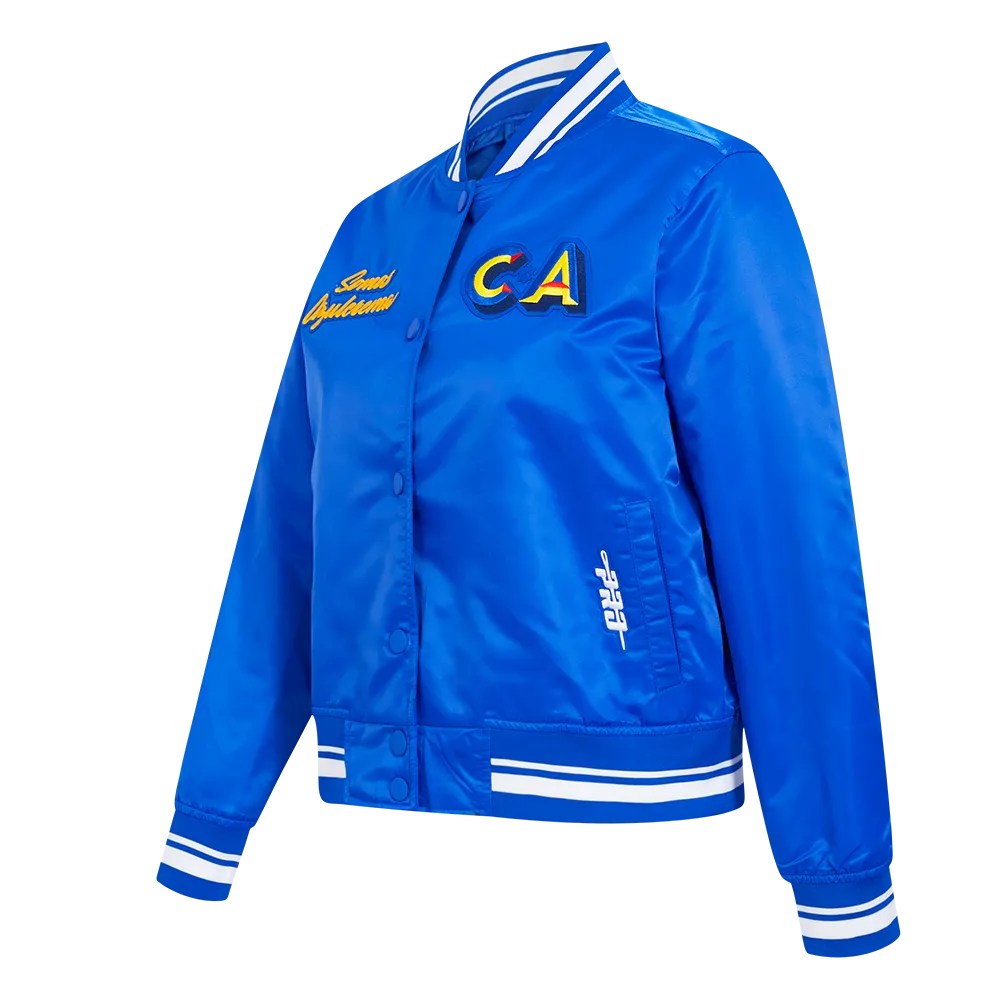 LIGA MX CLUB AMERICA STADIUM WOMEN'S RIB SATIN JACKET - V2 (ROYAL BLUE)