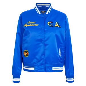 LIGA MX CLUB AMERICA STADIUM WOMEN'S RIB SATIN JACKET - V2 (ROYAL BLUE)