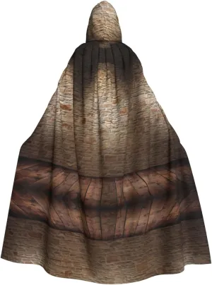 Lights Hit The Brick Wall Print Long Cape Unisex Cloak With Hood Halloween Costume Cloak Adult Vampire Witch Cape