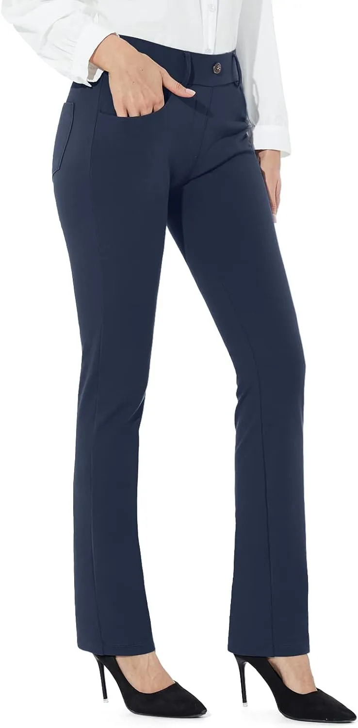 M MOTEEPI Yoga Dress Pants for Women 31''/29''/33'' High Waisted Pull on Work Pants Business Slacks