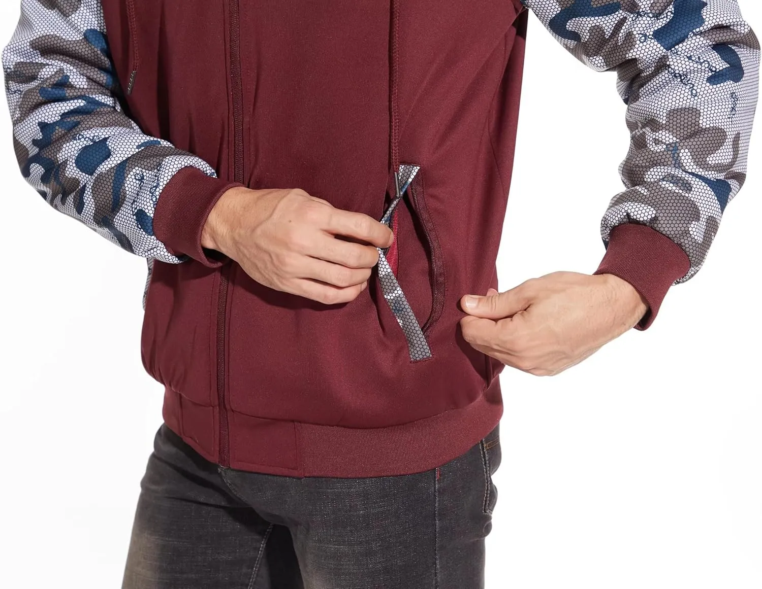 MAGCOMSEN Men's Full Zip Hoodie Fuzzy Fleece Lined Jacket Heavyweight Camo Sweatshirts Winter Coats