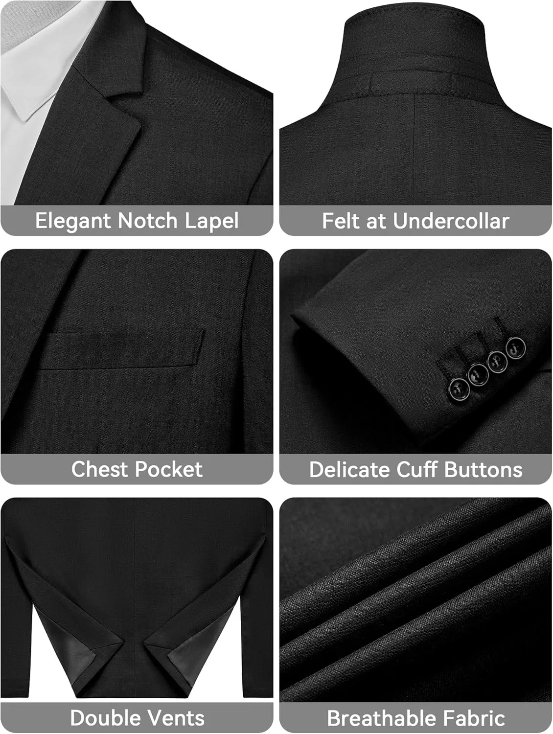 MAGE MALE Men's One Button Suit Jacket Elegant Solid Color Blazers Slim Fit Lightweight Sport Coats Blazer