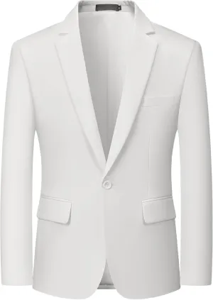 MAGE MALE Men's One Button Suit Jacket Elegant Solid Color Blazers Slim Fit Lightweight Sport Coats Blazer