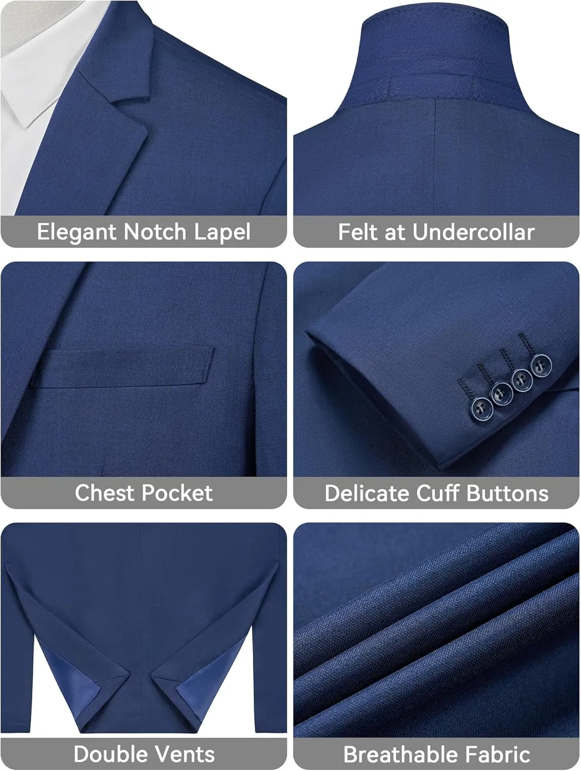 MAGE MALE Men's One Button Suit Jacket Elegant Solid Color Blazers Slim Fit Lightweight Sport Coats Blazer