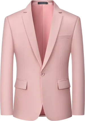 MAGE MALE Men's One Button Suit Jacket Elegant Solid Color Blazers Slim Fit Lightweight Sport Coats Blazer
