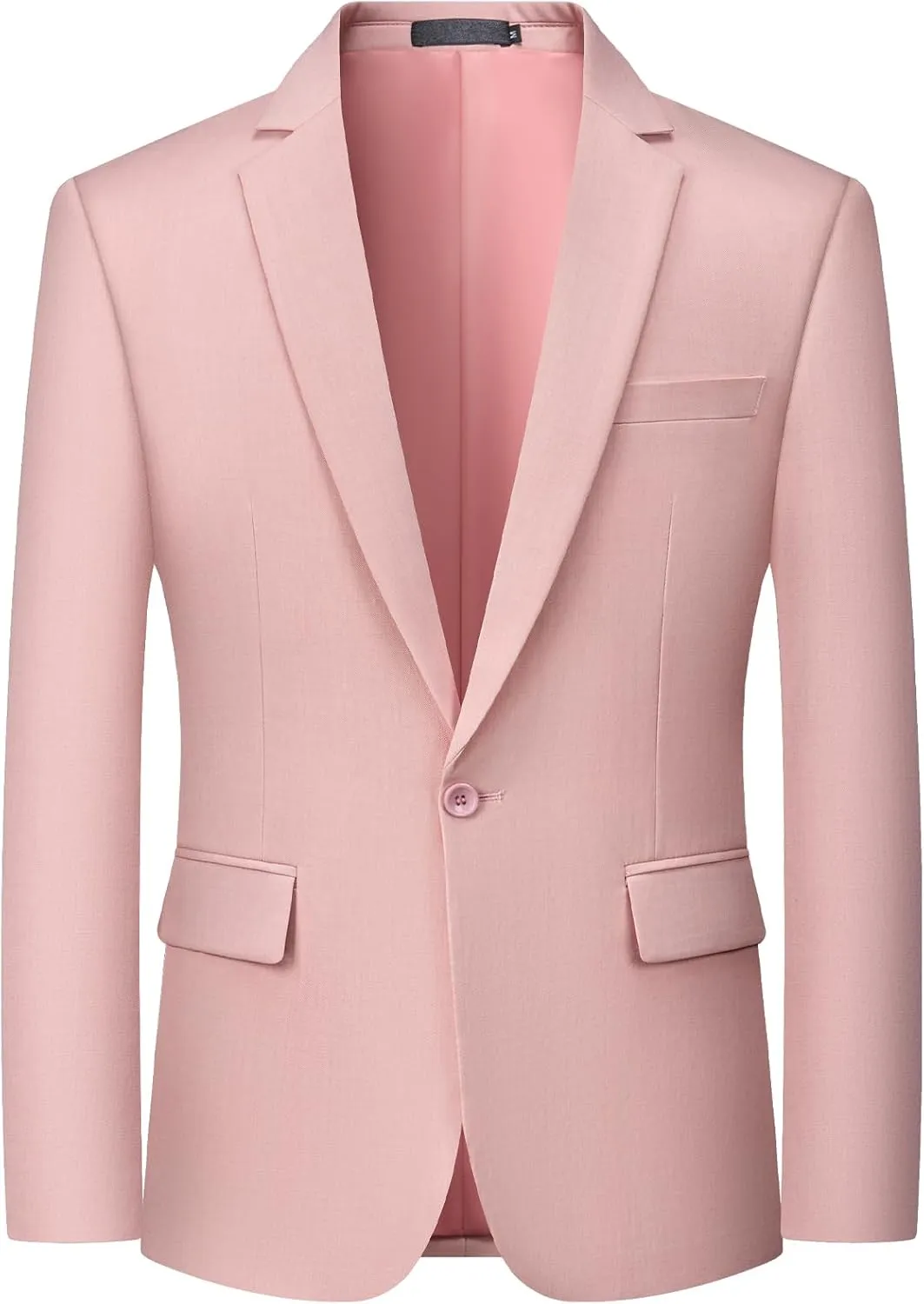 MAGE MALE Men's One Button Suit Jacket Elegant Solid Color Blazers Slim Fit Lightweight Sport Coats Blazer