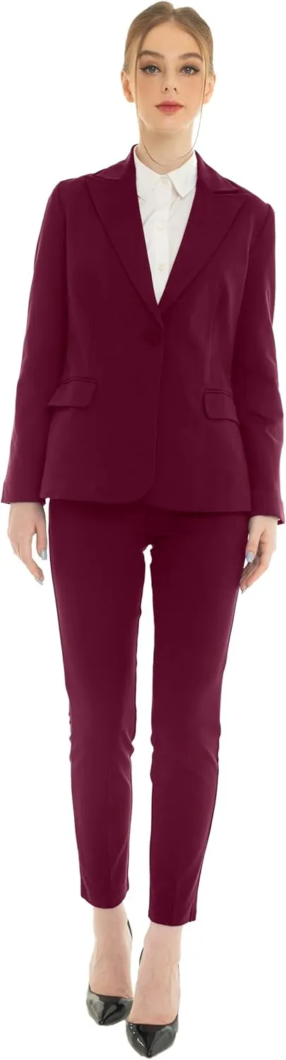 Marycrafts Women's Pant Suits Set  Professional Business Suiting Blazer and Pants 2 Piece Outfit