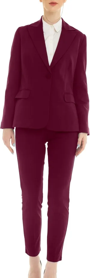 Marycrafts Women's Pant Suits Set  Professional Business Suiting Blazer and Pants 2 Piece Outfit