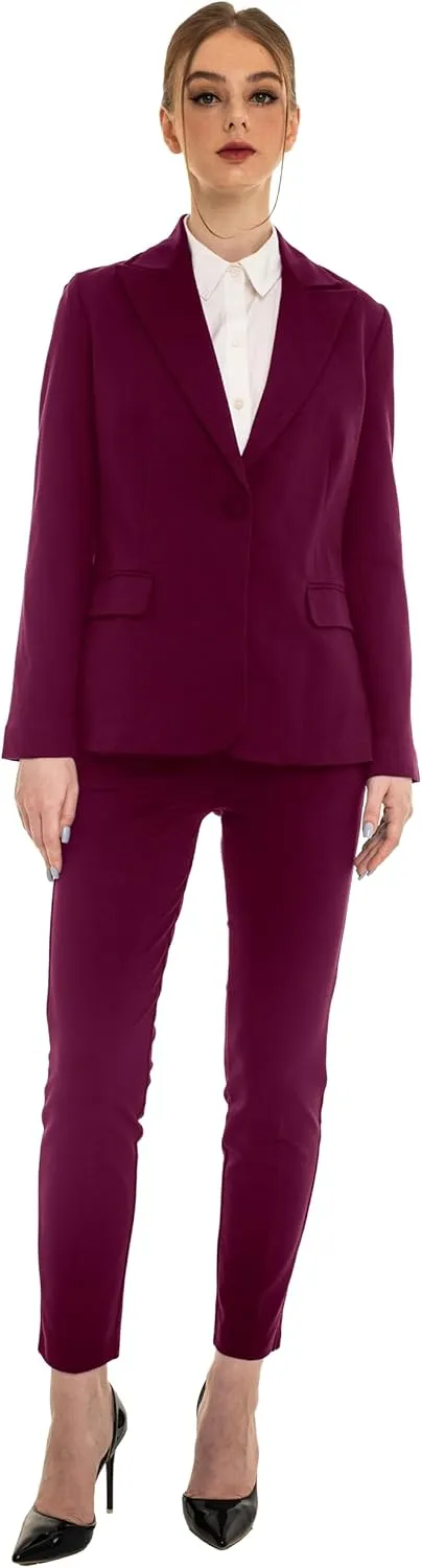 Marycrafts Women's Pant Suits Set  Professional Business Suiting Blazer and Pants 2 Piece Outfit