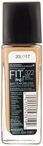 Maybelline New York Fit Me Foundation, 322 Warm Honey, 30ml