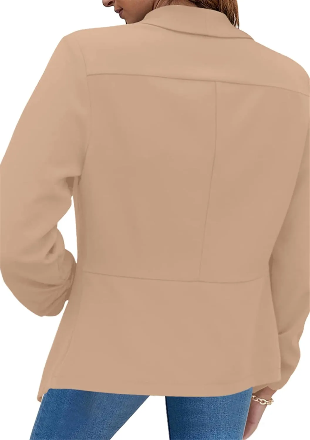 MAYRAIN Womens Summer Lapel Collar Cardigan Jacket Long Sleeve Office Formal Fit Blazers Casual Stretch Outfits Suit