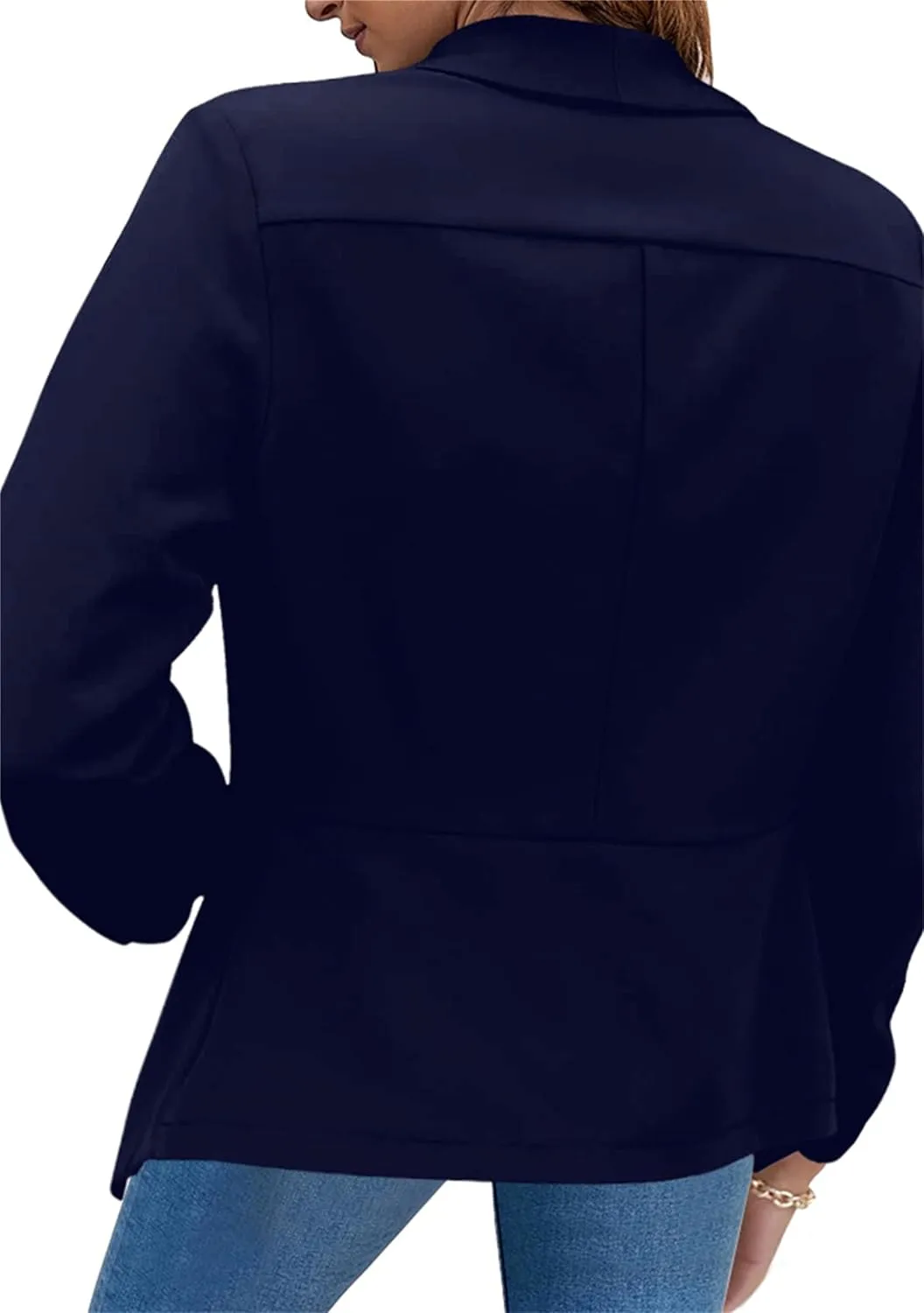 MAYRAIN Womens Summer Lapel Collar Cardigan Jacket Long Sleeve Office Formal Fit Blazers Casual Stretch Outfits Suit