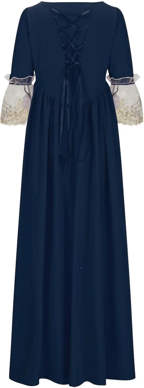 Medieval Dress for Women Plus Size Victorian Medieval Renaissance Ball Gown Costumes Halloween Gothic Witch Dress