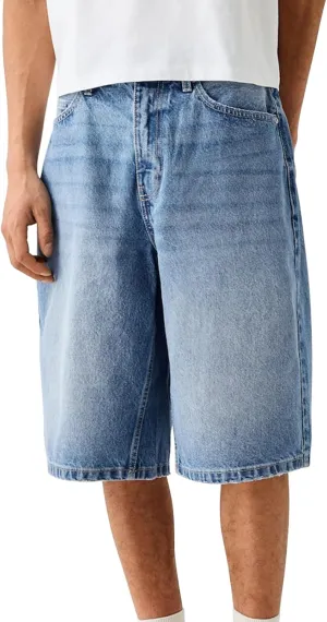 Men Baggy Denim Jorts Vintage Loose Fit Carpenter Hip Hop Jean Shorts Casual Short Jeans Streetwear