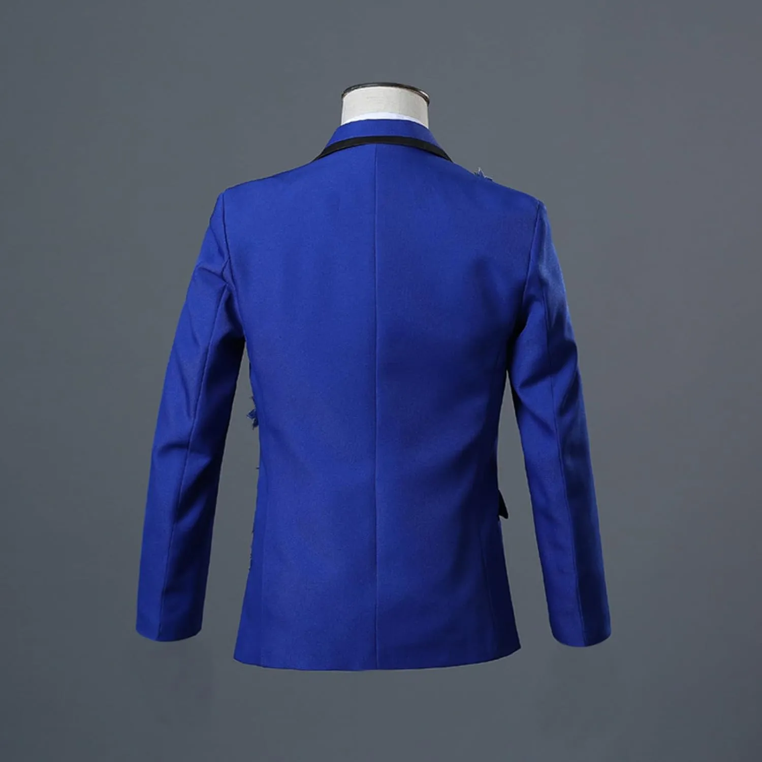 Men Shiny Sequin Blazer Pants Suit Set Outfits One Button Suit Jacket 2 Piece Suits with Appliques Performance Costume