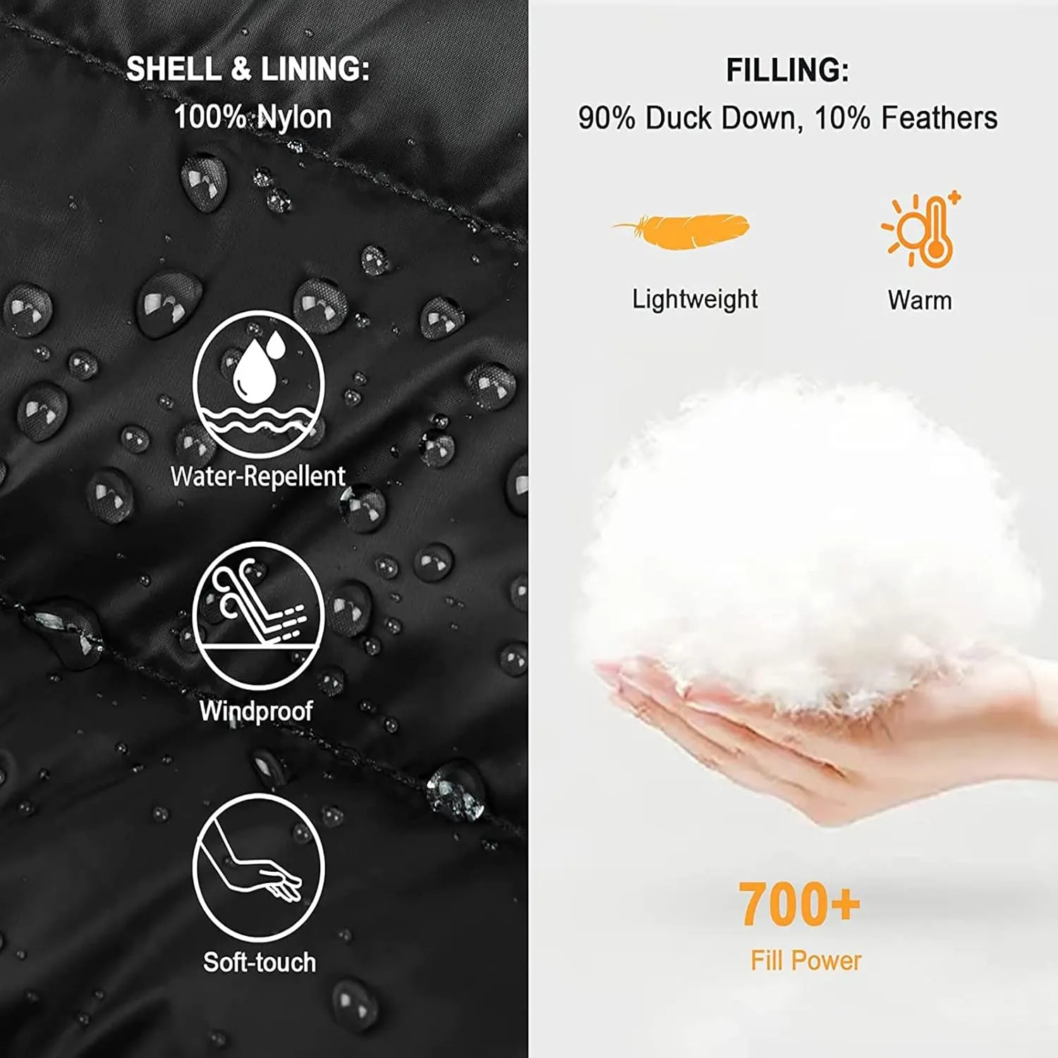 Men's Down Puffer Jacket Lightweight Winter Coats Warm Quilted Bubble Padded Hood Coat Waterproof Puffer Jacket