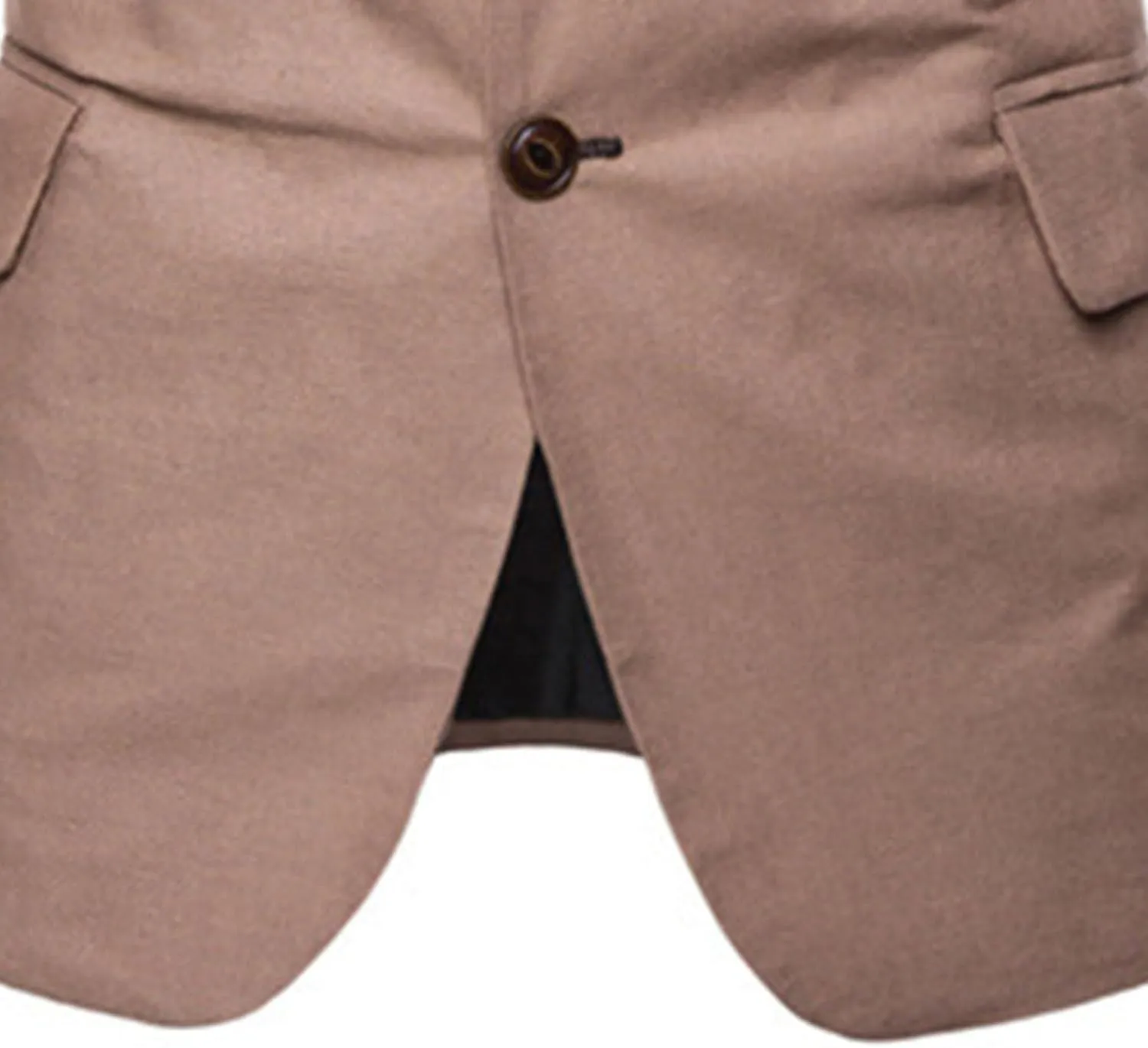 Mens Slim Fit Blazer Jacket Button Stand Collar Solid Suit Coats Casual Business Dress Blazer Coat