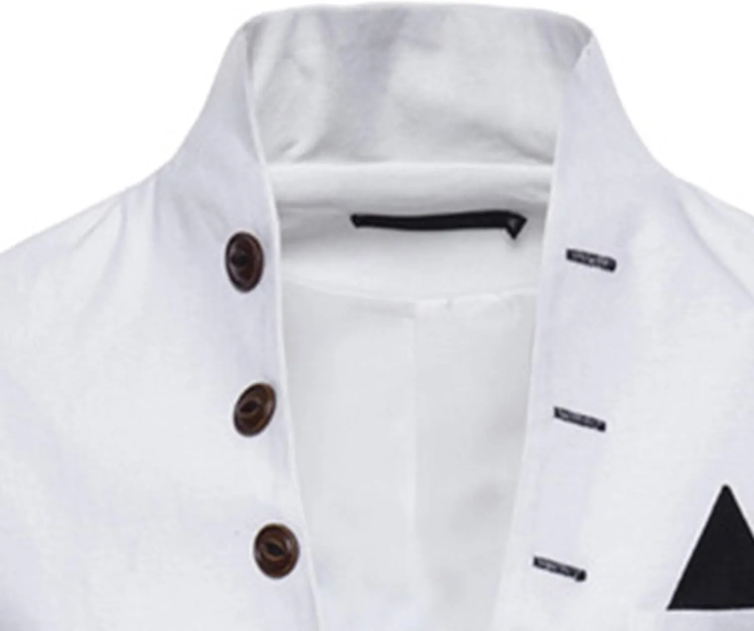 Mens Slim Fit Blazer Jacket Button Stand Collar Solid Suit Coats Casual Business Dress Blazer Coat