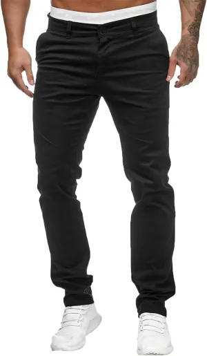 Mens Slim Fit Dress Pants Casual Work Skinny Suit Pants Flat-Front Stretch Chino Tapered Straight Leg Golf Dress Pant Trouser