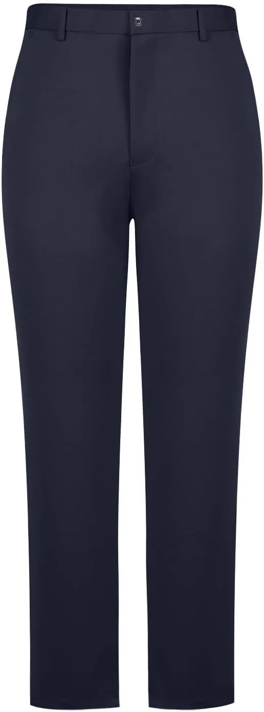 Men's Thicken Dress Pants Flat Front Slim Fit Business Work Pant Casual Straight Leg Suit Trousers with Pockets